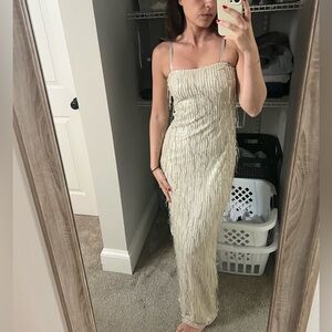 Champagne Sequin Fringe Dress